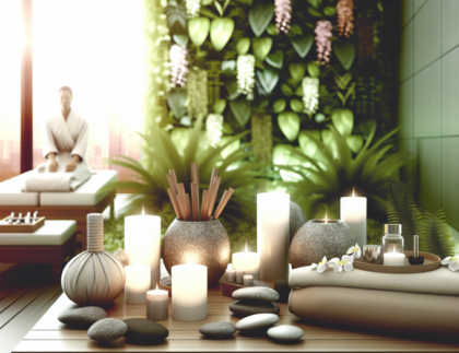 alt_text: A tranquil spa scene in Gurugram with a professional enjoying a personalized wellness treatment.
