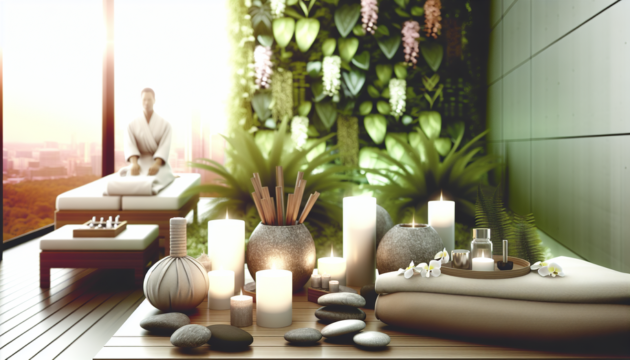 alt_text: A tranquil spa scene in Gurugram with a professional enjoying a personalized wellness treatment.